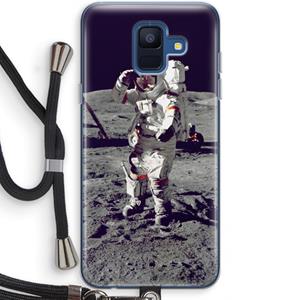 CaseCompany Spaceman: Samsung Galaxy A6 (2018) Transparant Hoesje met koord