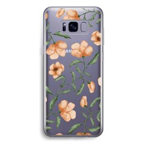 CaseCompany Peachy flowers: Samsung Galaxy S8 Plus Transparant Hoesje