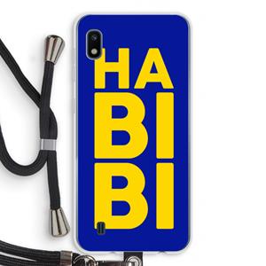 CaseCompany Habibi Blue: Samsung Galaxy A10 Transparant Hoesje met koord