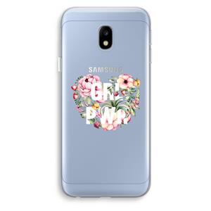 CaseCompany GRL PWR Flower: Samsung Galaxy J3 (2017) Transparant Hoesje