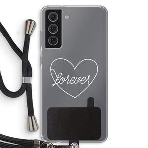 CaseCompany Forever heart pastel: Samsung Galaxy S21 FE Transparant Hoesje met koord