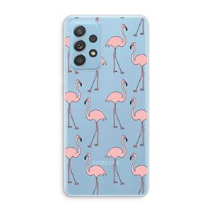 CaseCompany Anything Flamingoes: Samsung Galaxy A73 Transparant Hoesje