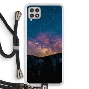 CaseCompany Travel to space: Samsung Galaxy A22 4G Transparant Hoesje met koord