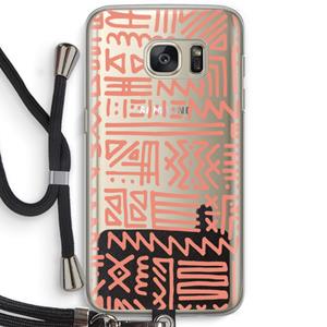 CaseCompany Marrakech Pink: Samsung Galaxy S7 Transparant Hoesje met koord