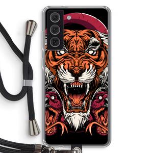 CaseCompany Tiger and Rattlesnakes: Samsung Galaxy S21 FE Transparant Hoesje met koord