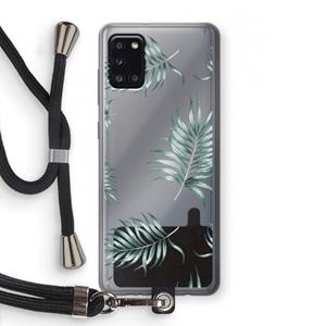 CaseCompany Simple leaves: Samsung Galaxy A31 Transparant Hoesje met koord