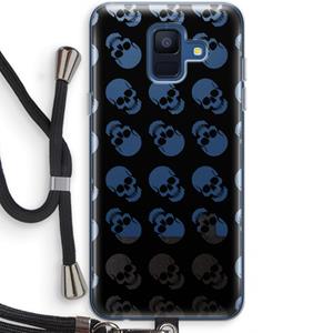 CaseCompany Musketon Skulls: Samsung Galaxy A6 (2018) Transparant Hoesje met koord
