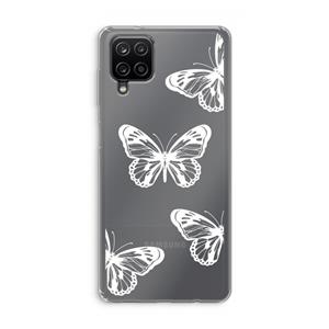 CaseCompany White butterfly: Samsung Galaxy A12 Transparant Hoesje