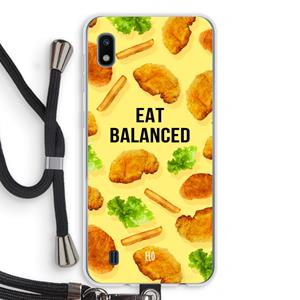 CaseCompany Eat Balanced: Samsung Galaxy A10 Transparant Hoesje met koord