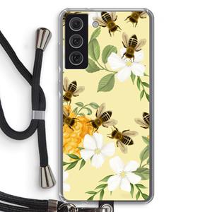 CaseCompany No flowers without bees: Samsung Galaxy S21 FE Transparant Hoesje met koord