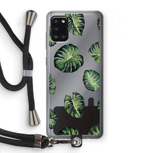 CaseCompany Tropische bladeren: Samsung Galaxy A31 Transparant Hoesje met koord