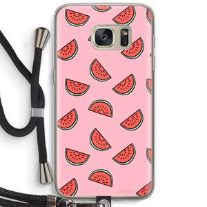CaseCompany Watermeloen: Samsung Galaxy S7 Transparant Hoesje met koord