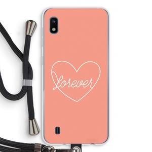 CaseCompany Forever heart: Samsung Galaxy A10 Transparant Hoesje met koord