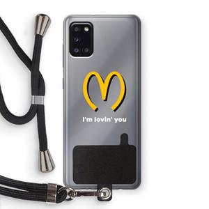 CaseCompany I'm lovin' you: Samsung Galaxy A31 Transparant Hoesje met koord