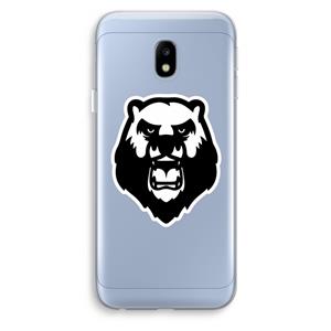 CaseCompany Angry Bear (white): Samsung Galaxy J3 (2017) Transparant Hoesje