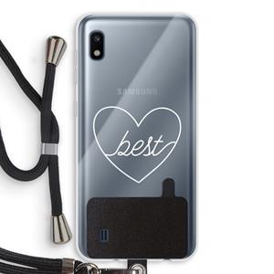 CaseCompany Best heart pastel: Samsung Galaxy A10 Transparant Hoesje met koord