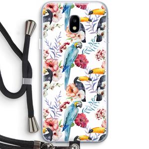 CaseCompany Bloemen tukan: Samsung Galaxy J3 (2017) Transparant Hoesje met koord