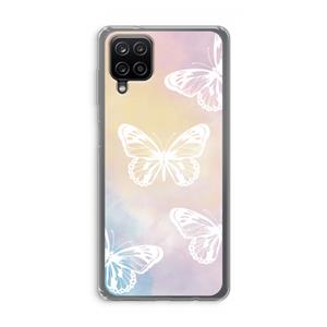 CaseCompany White butterfly: Samsung Galaxy A12 Transparant Hoesje