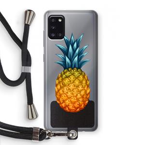 CaseCompany Grote ananas: Samsung Galaxy A31 Transparant Hoesje met koord