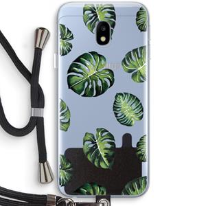 CaseCompany Tropische bladeren: Samsung Galaxy J3 (2017) Transparant Hoesje met koord