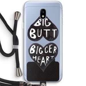 CaseCompany Big butt bigger heart: Samsung Galaxy J3 (2017) Transparant Hoesje met koord