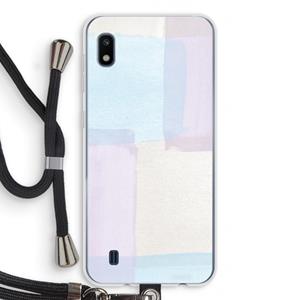 CaseCompany Square pastel: Samsung Galaxy A10 Transparant Hoesje met koord