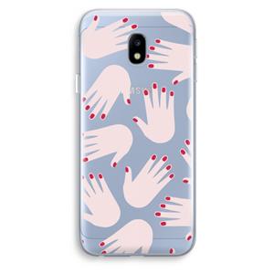 CaseCompany Hands pink: Samsung Galaxy J3 (2017) Transparant Hoesje