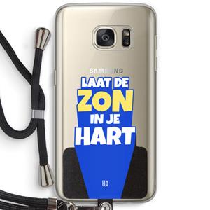 CaseCompany Laat de zon in je hart: Samsung Galaxy S7 Transparant Hoesje met koord