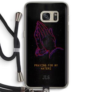 CaseCompany Praying For My Haters: Samsung Galaxy S7 Transparant Hoesje met koord