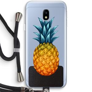 CaseCompany Grote ananas: Samsung Galaxy J3 (2017) Transparant Hoesje met koord