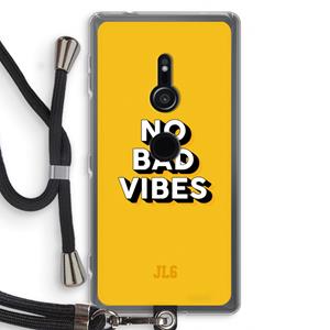 CaseCompany No Bad Vibes: Sony Xperia XZ2 Transparant Hoesje met koord