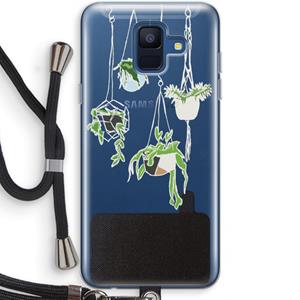 CaseCompany Hang In There: Samsung Galaxy A6 (2018) Transparant Hoesje met koord