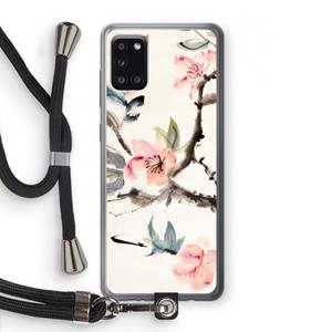 CaseCompany Japanse bloemen: Samsung Galaxy A31 Transparant Hoesje met koord