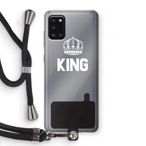 CaseCompany King zwart: Samsung Galaxy A31 Transparant Hoesje met koord