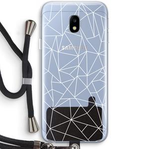 CaseCompany Geometrische lijnen wit: Samsung Galaxy J3 (2017) Transparant Hoesje met koord
