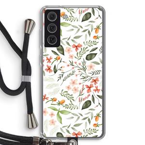 CaseCompany Sweet little flowers: Samsung Galaxy S21 FE Transparant Hoesje met koord