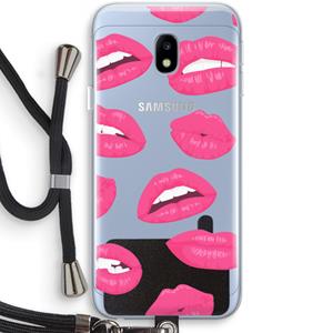 CaseCompany Bite my lip: Samsung Galaxy J3 (2017) Transparant Hoesje met koord