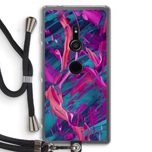 CaseCompany Pink Clouds: Sony Xperia XZ2 Transparant Hoesje met koord