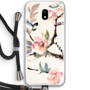CaseCompany Japanse bloemen: Samsung Galaxy J3 (2017) Transparant Hoesje met koord