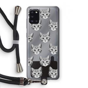CaseCompany Kitten: Samsung Galaxy A31 Transparant Hoesje met koord