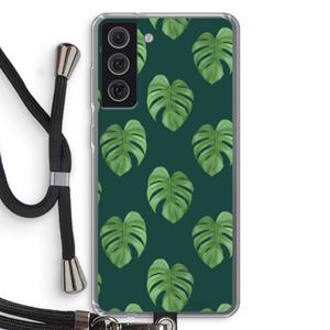 CaseCompany Monstera leaves: Samsung Galaxy S21 FE Transparant Hoesje met koord