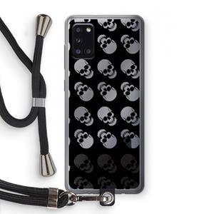 CaseCompany Musketon Skulls: Samsung Galaxy A31 Transparant Hoesje met koord