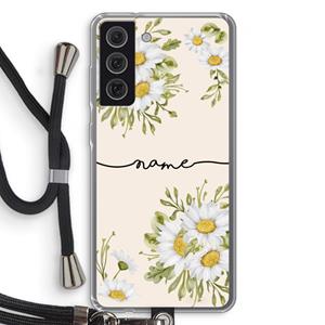 CaseCompany Daisies: Samsung Galaxy S21 FE Transparant Hoesje met koord