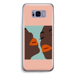 CaseCompany Orange lips: Samsung Galaxy S8 Plus Transparant Hoesje