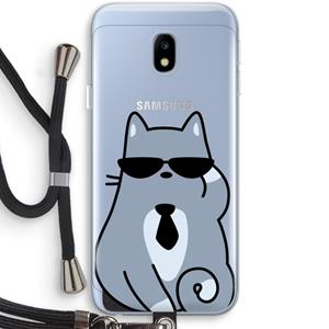 CaseCompany Cool cat: Samsung Galaxy J3 (2017) Transparant Hoesje met koord