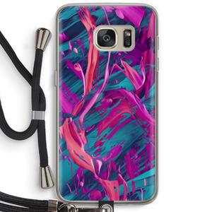 CaseCompany Pink Clouds: Samsung Galaxy S7 Transparant Hoesje met koord