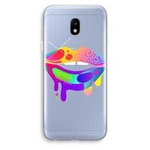 CaseCompany Lip Palette: Samsung Galaxy J3 (2017) Transparant Hoesje
