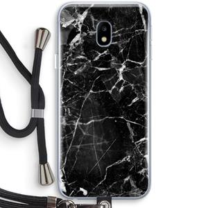 CaseCompany Zwart Marmer 2: Samsung Galaxy J3 (2017) Transparant Hoesje met koord