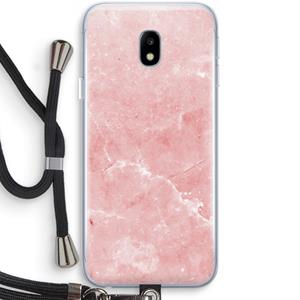 CaseCompany Roze marmer: Samsung Galaxy J3 (2017) Transparant Hoesje met koord