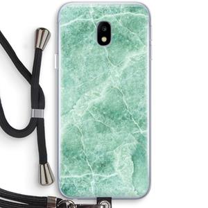 CaseCompany Groen marmer: Samsung Galaxy J3 (2017) Transparant Hoesje met koord